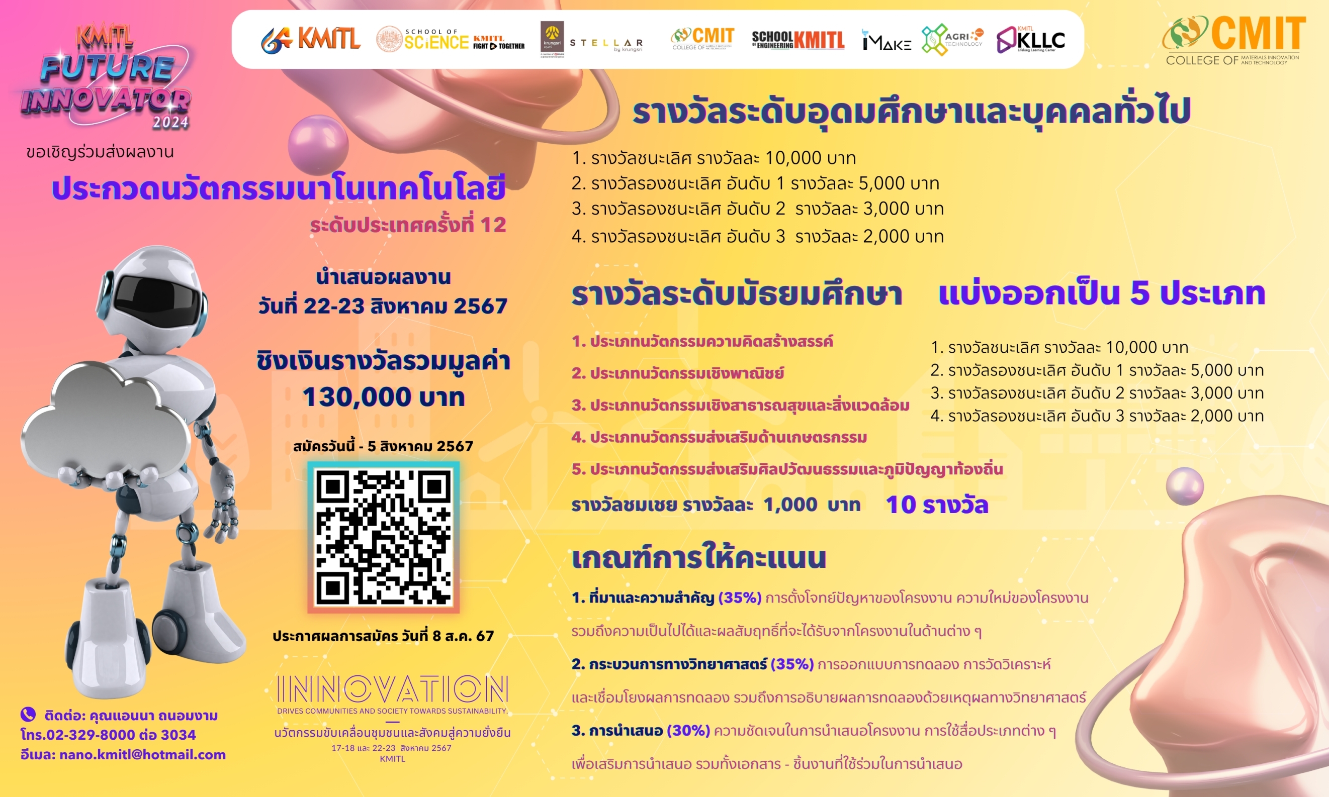 Course KMITL Future Innovator 2024 : การประกวดนวัตกรรมนาโนเทคโนโลยี ระดับประเทศครั้งที่ 12's preview image